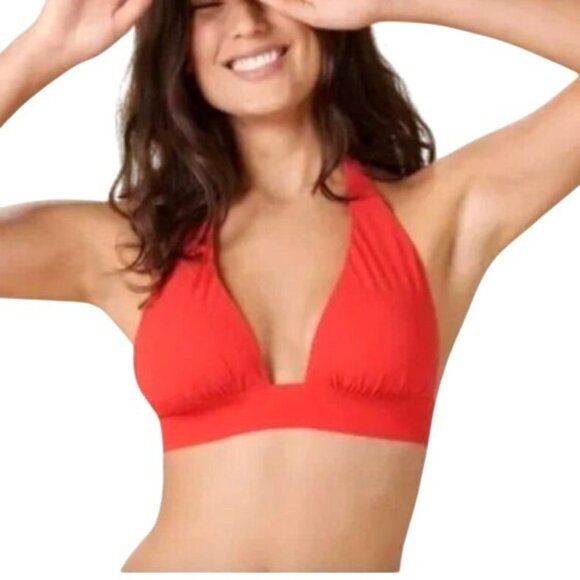 NEW‎ J. Crew Red Adjustable Tie-back Halter Bikini Swim Top Women's Size S - Picture 11 of 11